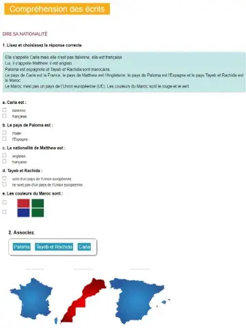 Nationalites comprehension ecrite