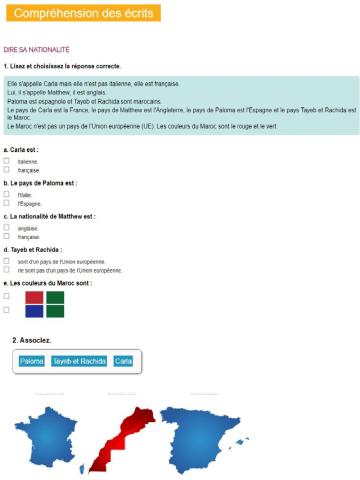 Nationalites comprehension ecrite