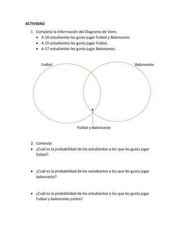 Probabilidad 1 Diagrama de Venn