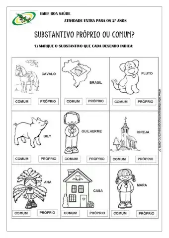 Substantivos comum e próprio