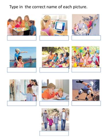 Unit 1 5th grade vocabulary- free time activities