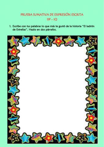 Prueba Sumativa de Expresión Escrita IIP IQ