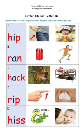 Letter Hh and Letter Rr