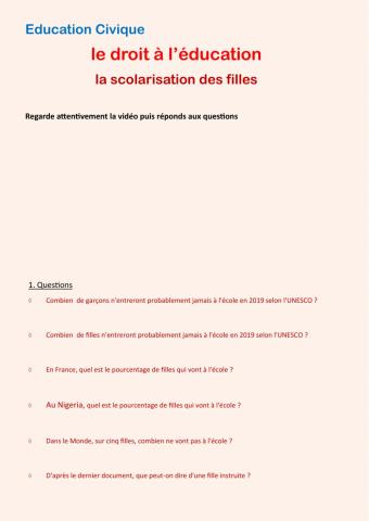 Le droit à l'éducation - 2
