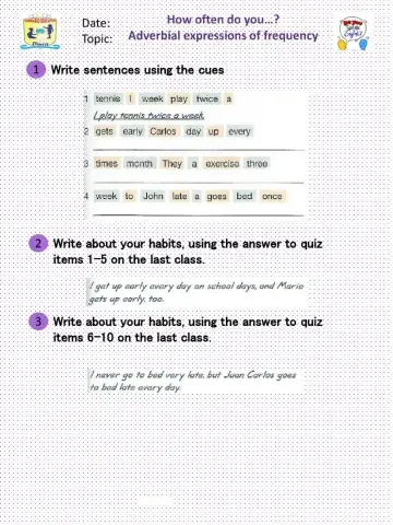 Adverbial expresions of frecuency 2