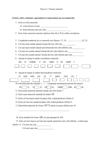 Fisa -numere naturale