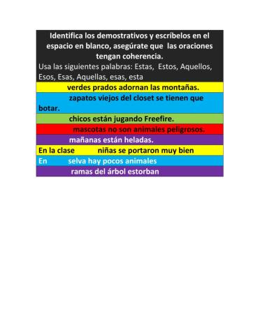 Identifica demostrativos