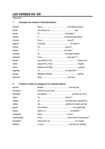 Les verbes en -ER
