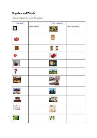 Singular and Plural nouns