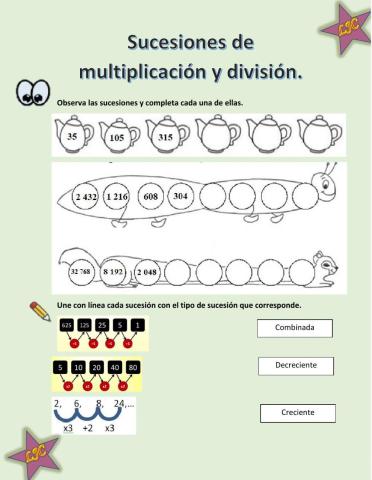 Sucesiones de multiplicación y división