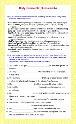 Body movements - phrasal verbs