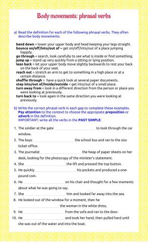 Body movements - phrasal verbs