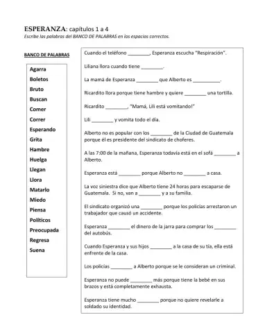 ESPERANZA:  capítulos 1 a 4