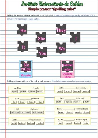 Third person singular Spelling rules