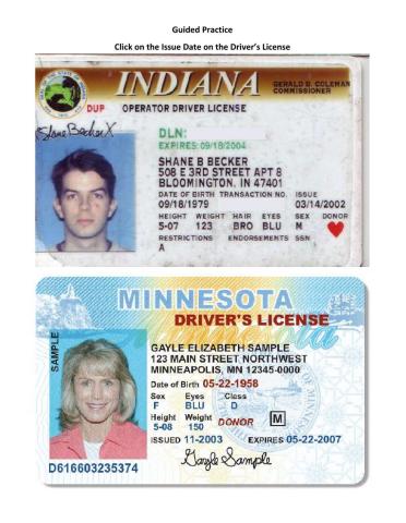 Parts of Driver's License