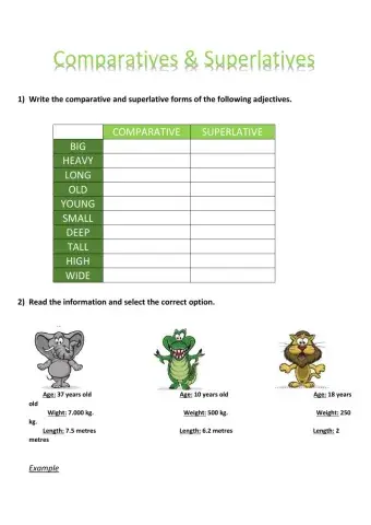 Comparatives and superlatives