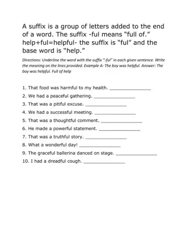 Suffix ful