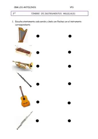 3º Dictado de instrumentos musicales. TIMBRE