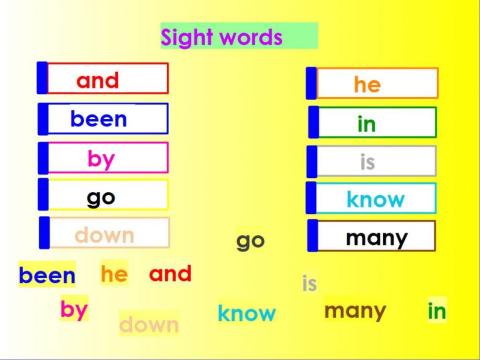 Match the sight words