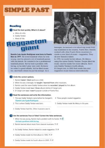 SIMPLE PAST- Reading Comprehension- IRREGULAR VERBS