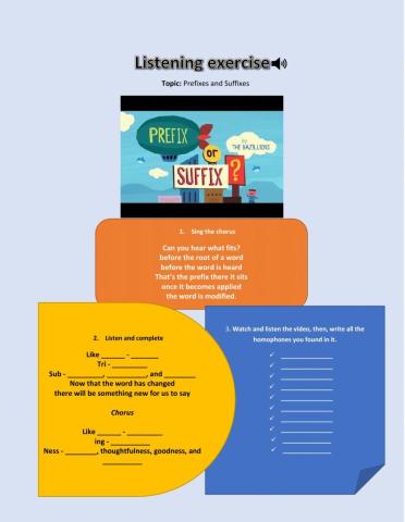 Prefixes and suffixes listening
