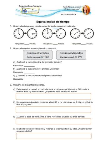 Equivalencias de tiempo