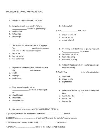 Modals of possibilities and passive voice