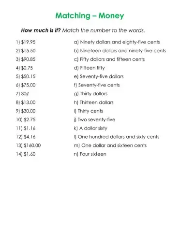 Writing numbers for prices (U.S. money)