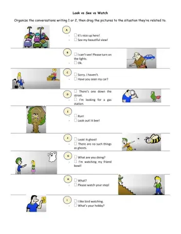 Look vs Watch vs See