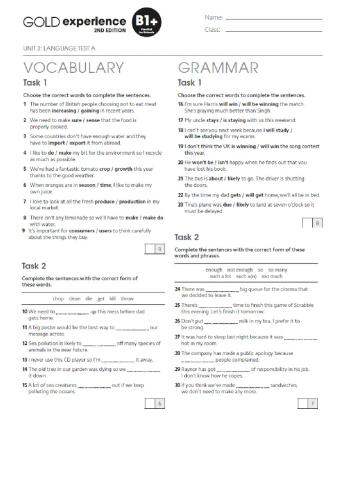 Vocabulary and Grammar Test