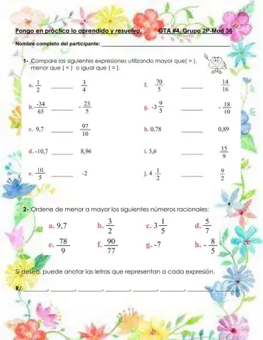 Comparación de números racionales
