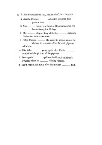 Auxiliaries in Past Tense