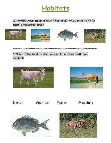 Habitats listening activity