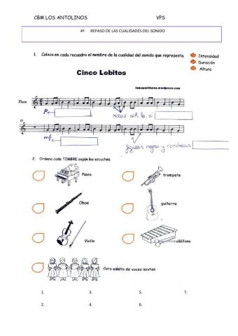 4º Repaso de las cualidades del sonido