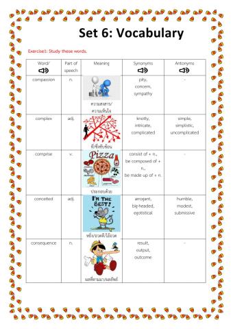 Vocabulary Set 6