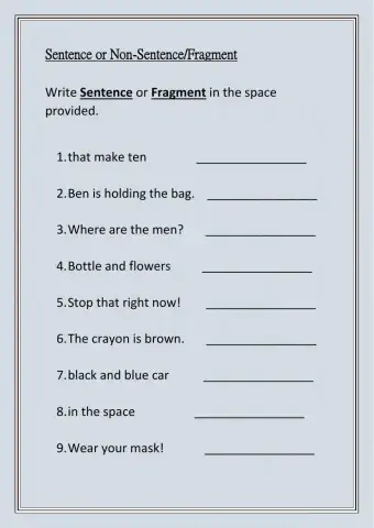 Sentence or fragment