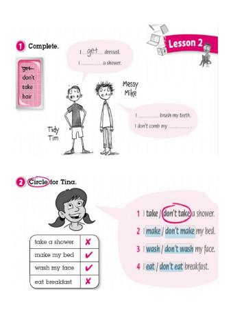 Tenses - Tim, Mike and Tina