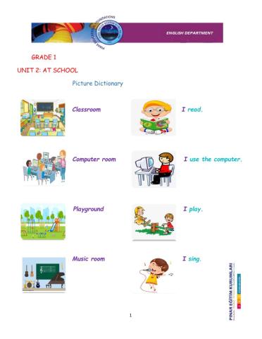 Grade 1 unit 2.At school