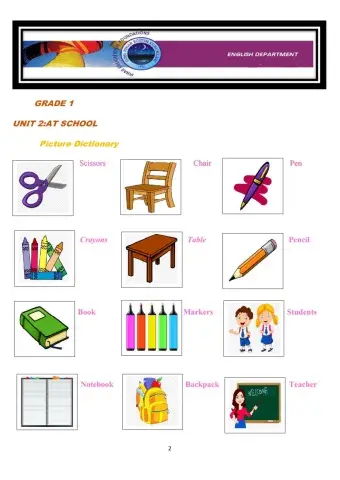 Grade 1 unit 2.At school