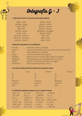 Ortografía g j