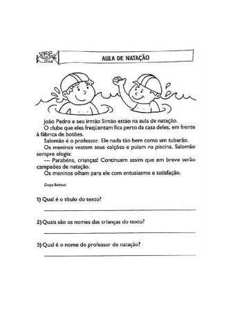 Interpretação de texto e ortografia