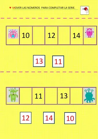 Mover los números y armar la serie