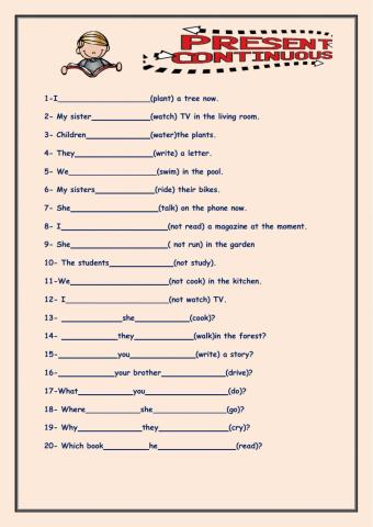 Present continuous - task