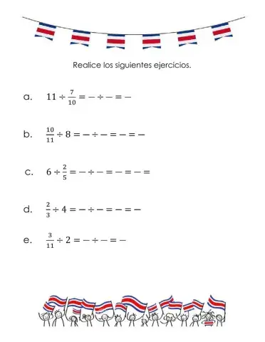 División de fracciones con enteros