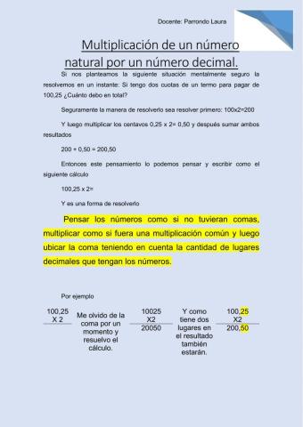 Multiplicación natural-decimal optativo
