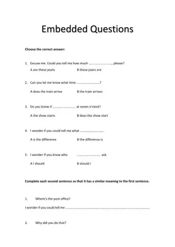 Embedded Questions