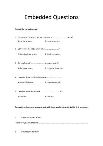 Embedded Questions