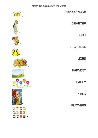 Vocabulary Reason for Season Part 1 Greek Mythology