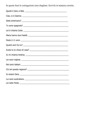 Ripasso Verbi -Essere- Avere