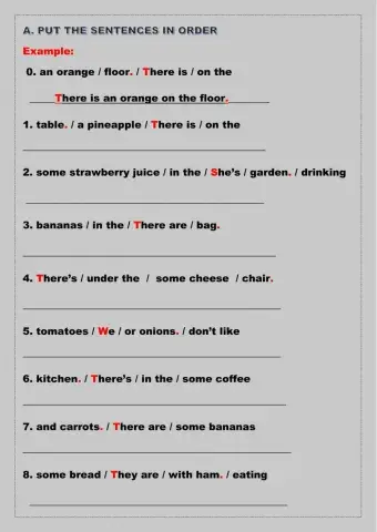 Put the questions in order. Number the pictures